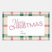 Farmhouse Plaid Joyeux Noël à/de Étiquette cadeau (Devant)