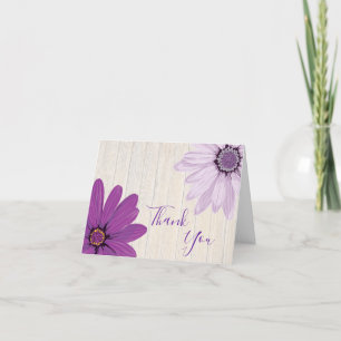 Farmhouse Purple Daisies   Carte de remerciements 
