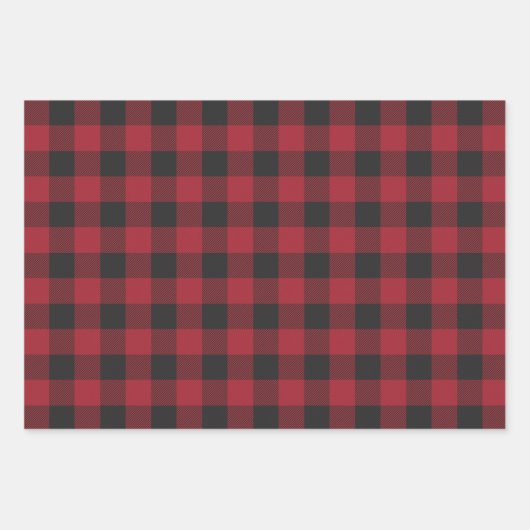 Farmhouse Red Buffalo kerstmis Inpakpapier Vel (Voorkant)