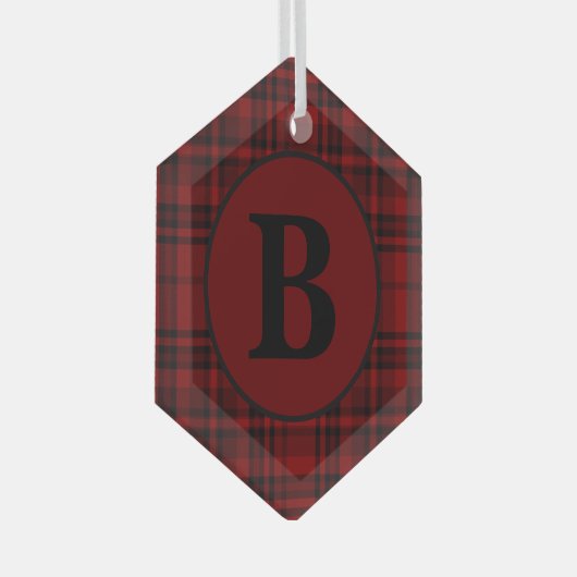 FARMHOUSE RED GINGHAM CHECKERED PLAID GLAS ORNAMENT (Voorkant Rechts)