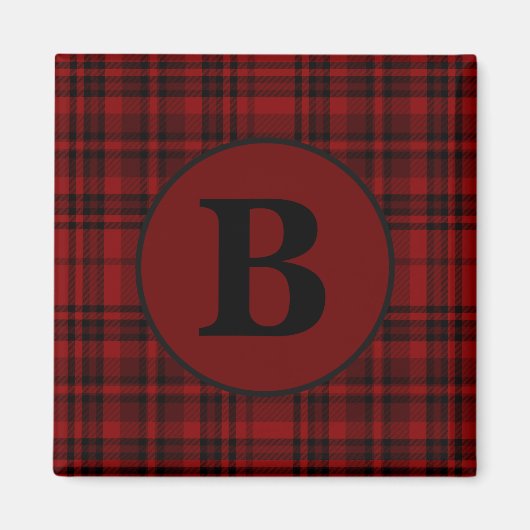 FARMHOUSE RED GINGHAM CHECKERED PLAID MAGNEET (Voorkant)