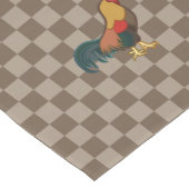 Farmhouse Rooster Brown Gingham Table Runner Medium Tafelloper (Hoek)