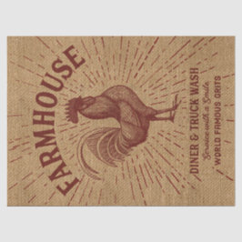 Farmhouse Rooster Burlap Tissue Paper Tissuepapier