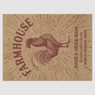 Farmhouse Rooster Burlap Tissue Paper Tissuepapier