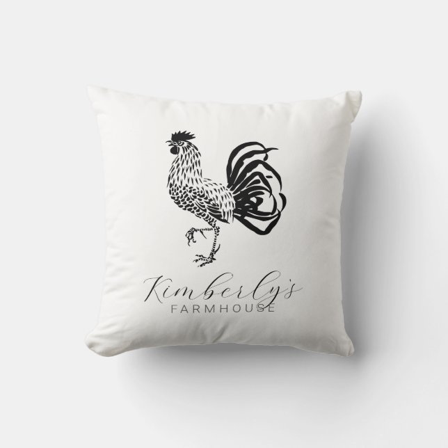 Farmhouse Rooster Custom Kitchen Throw Pillow Kussen (Voorkant)