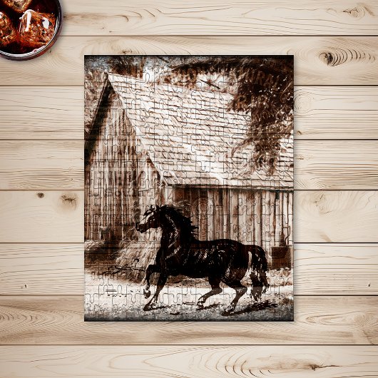 Farmhouse Rustic Barn Horse Legpuzzel