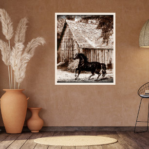 Farmhouse Rustic Barn Horse Perfect Poster