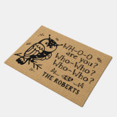 Farmhouse Rustic Burlap Owl die Funny Custom Boerd Deurmat (Schuin)