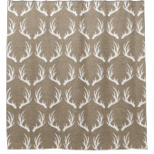 Farmhouse Rustic Faux Burlap White Deer Antlers Douchegordijn (Voorkant)