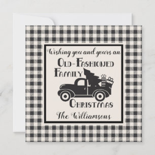 Farmhouse Rustic Old Fashioned kerstKaart
