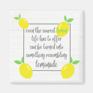 Farmhouse Rustic Optimistic Lemons Quote Magneet