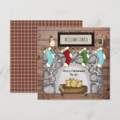 Farmhouse Rustic Primitive Home & Hearth Name Feestdagenkaart (Voorkant / Achterkant)