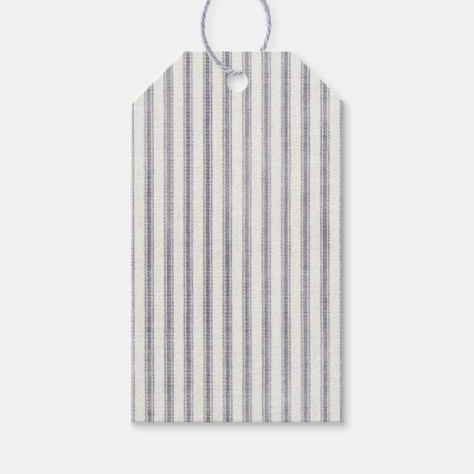 Farmhouse Rustic  Ticking Stripe Cadeaulabel (Voorkant)