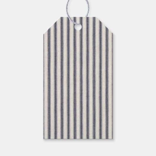 Farmhouse Rustic  Ticking Stripe look Cadeaulabel (Voorkant)