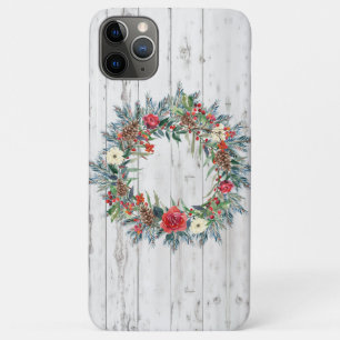 Farmhouse Rustic Wood Shiplap Kerstmis 2 iPhone 11 Pro Max Hoesje