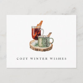 Farmhouse Rustisch Blijf Cozy Winter Wint Kerstmis Briefkaart