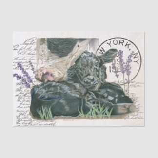 Farmhouse Shabby Chic-Koe met Calf Tissuepapier