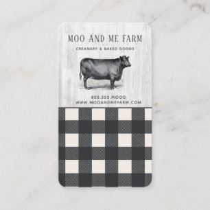 Farmhouse Style Black White Buffalo Pset Wood Bu Visitekaartje