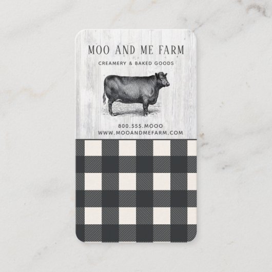Farmhouse Style Black White Buffalo Pset Wood Visitekaartje (Voorkant)