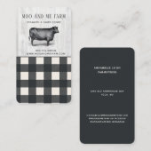 Farmhouse Style Black White Buffalo Pset Wood Visitekaartje (Voorkant / Achterkant)