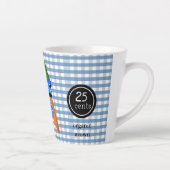 Farmhouse Style Blue Gingham Carrot Juice Latte Mok (Rechts)