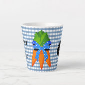 Farmhouse Style Blue Gingham Carrot Juice Latte Mok (Voorkant)