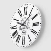 Farmhouse Style Family Monogram Name Laurel Wreate Grote Klok (Hoek)