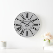 Farmhouse Style Laurel Monogramname Name Custom Grote Klok (Huis)