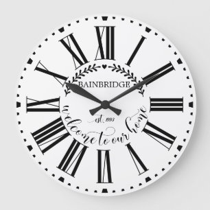 Farmhouse Style Laurel Monogramname Name Custom La Grote Klok