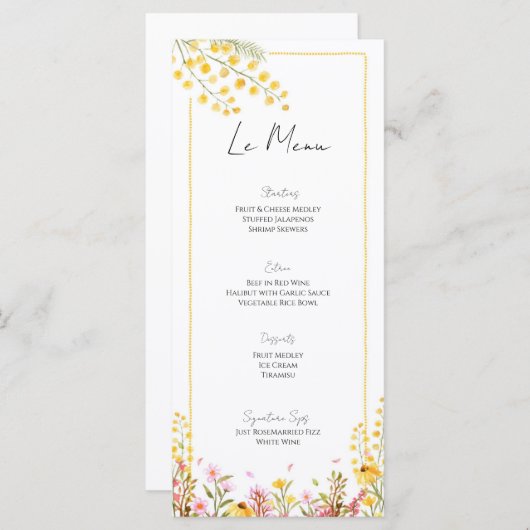 Farmhouse Style Mariage Événement Menu plat Carte (Devant / Derrière)