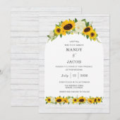 Farmhouse Sunflower Rustic Digital Wedding Kaart (Voorkant / Achterkant)