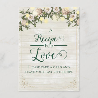 Farmhouse Tea Bridal Shower Flat Recipe Card Advieskaart
