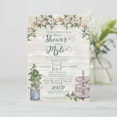 Farmhouse Tea Bridal Shower Invitation (Debout devant)