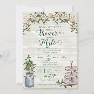 Farmhouse Tea Bridal Shower Invitation Kaart