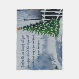 Farmhouse Waterverf kerstgeschriften Fleece Deken