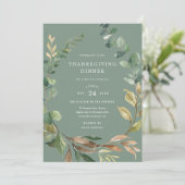 Farmhouse Wreath Thanksgiving Dîner Invitation (Debout devant)