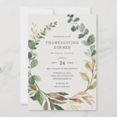 Farmhouse Wreath Thanksgiving Dîner Invitation (Devant)