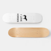 Farming I Love Horses Black Cute Gift Farm Country Skateboard (Horizontaal)
