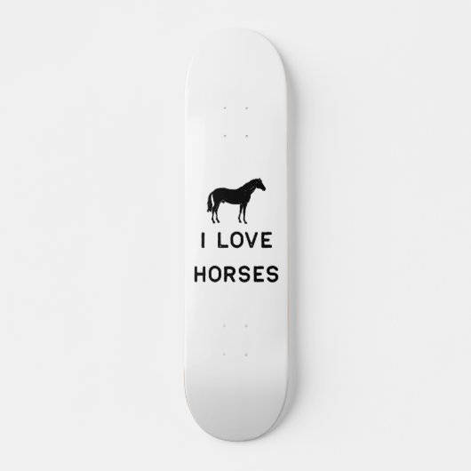 Farming I Love Horses Black Cute Gift Farm Country Skateboard (Voorkant)