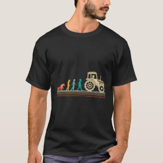 Farming T Shirt Funny Tractor Farmer Evolution