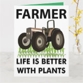 Farming Tractor Field Boer Groet Kaart (Gele Bloem)