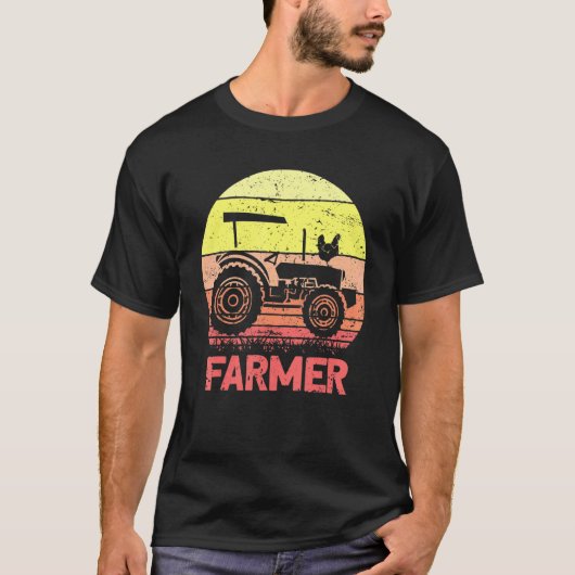 Farming Tractor Retro Farmer T-shirt (Voorkant)