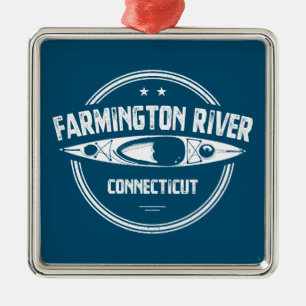 Farmington de Connecticut Kayaking Metalen Ornament