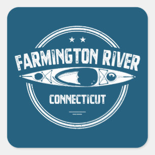 Farmington de Connecticut Kayaking Vierkante Sticker