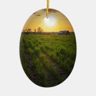 Farmland Sunset Keramisch Ornament