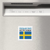 Farmor's keuken met de vlag van Zweden Magneet (Insitu (Vaatwasser))