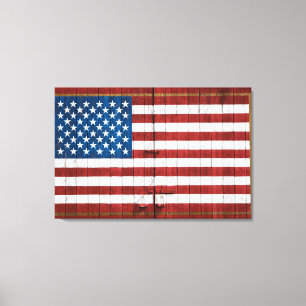 Farms American Flag Barn Mural Canvas Afdruk