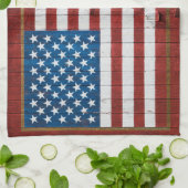 Farms | American Flag Barn Mural Theedoek (Gevouwen)