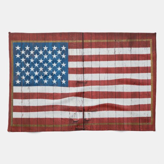 Farms | American Flag Barn Mural Theedoek (Horizontaal)