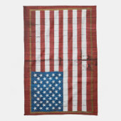 Farms | American Flag Barn Mural Theedoek (Verticaal)